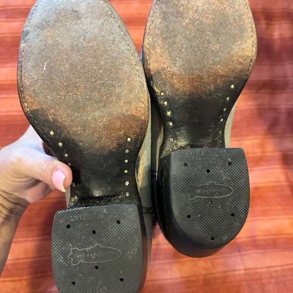 Vintage Tony Lama 8056 Western Cowboy Boots 7B Two Tone Leather USA Snip Toe - Picture 6 of 12